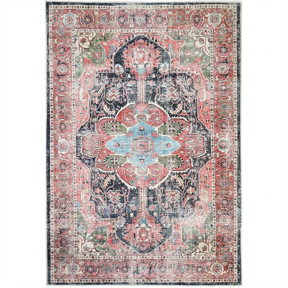 Distressed Vintage Kendra Area in Multicolor Rug
