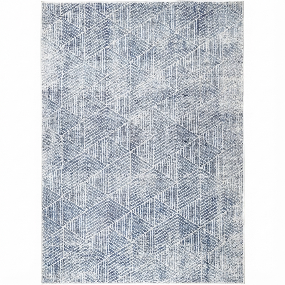 Greenport Geometric Design in Blue Rug