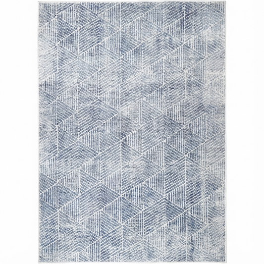 Greenport Geometric Design in Blue Rug