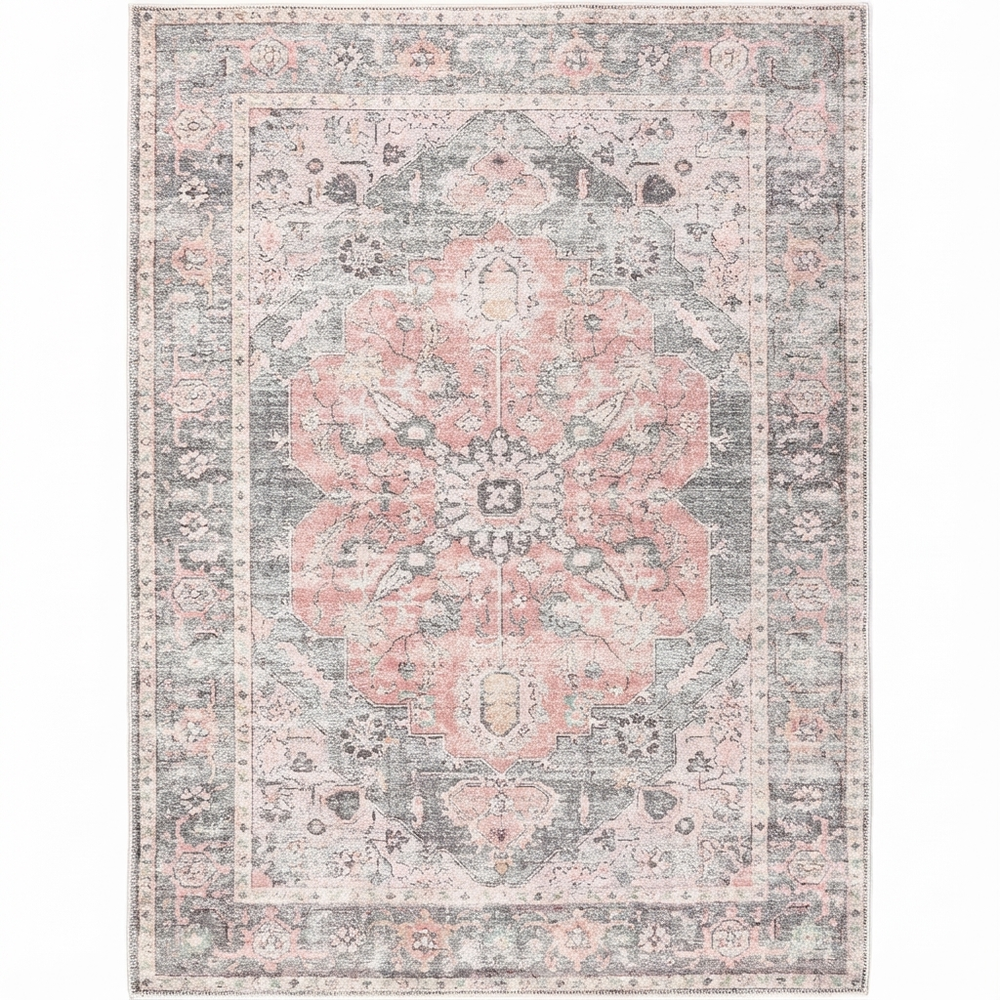 Hugo Machine Washable in Grey & Beige Rug