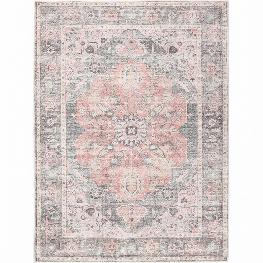 Hugo Machine Washable in Grey & Beige Rug