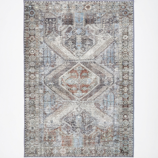 Le Grand Louvre Contemporary in Blue & Grey Rug