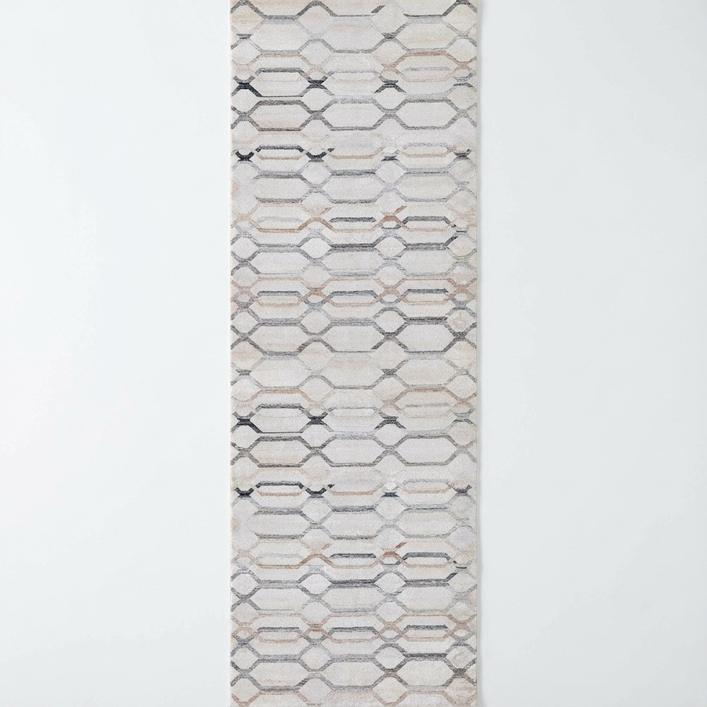 Maxine Lattice Pastel in Grey : Runner Rug