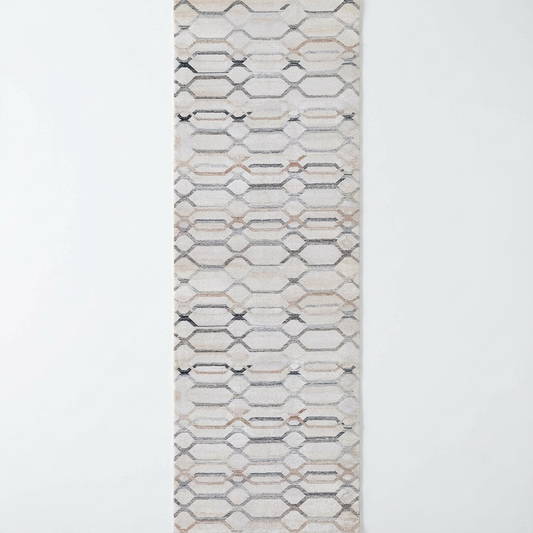 Maxine Lattice Pastel in Grey : Runner Rug