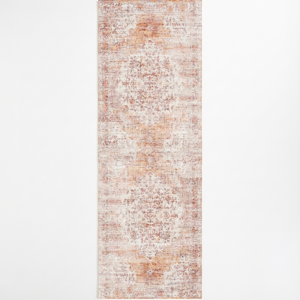 Senlis Sunset Mandarin Orange & Pink : Runner Rug