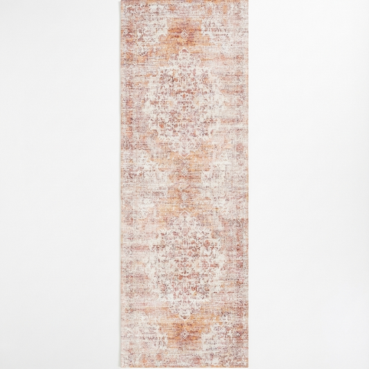 Senlis Sunset Mandarin Orange & Pink : Runner Rug