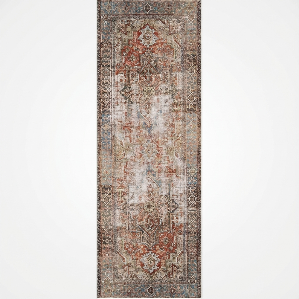 Sophia Heritage Geometric Design in Grey & Beige : Runner Rug