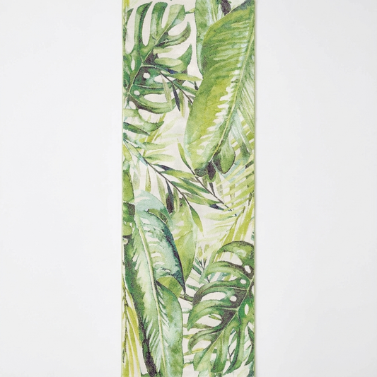 Wild Borneo Gorgeous Leaf Design in Green : Runner Rug