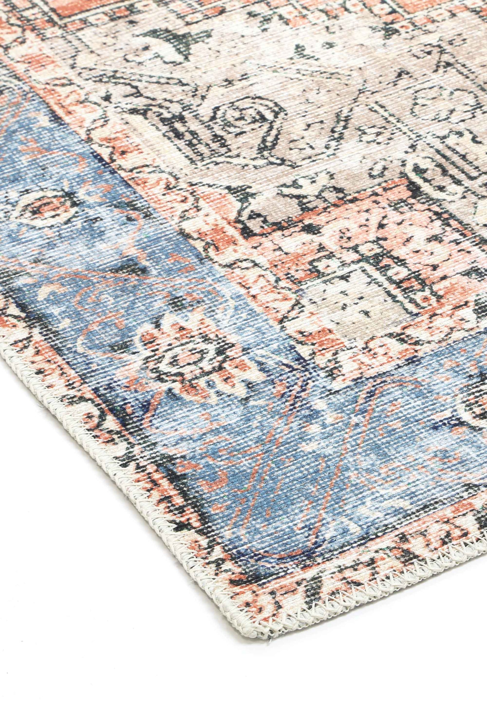 Distressed Vintage Cezanne Terracotta Sky Area Rug The Rug Collective™