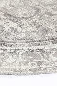 Load image into Gallery viewer, Distressed Vintage Chilaz Grey Round Rug side view
