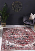 Load image into Gallery viewer, Distressed Vintage Cezanne Terracotta Area Rug in living room
