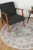 Load image into Gallery viewer, Distressed Vintage Cezanne Blush Round Rug in room
