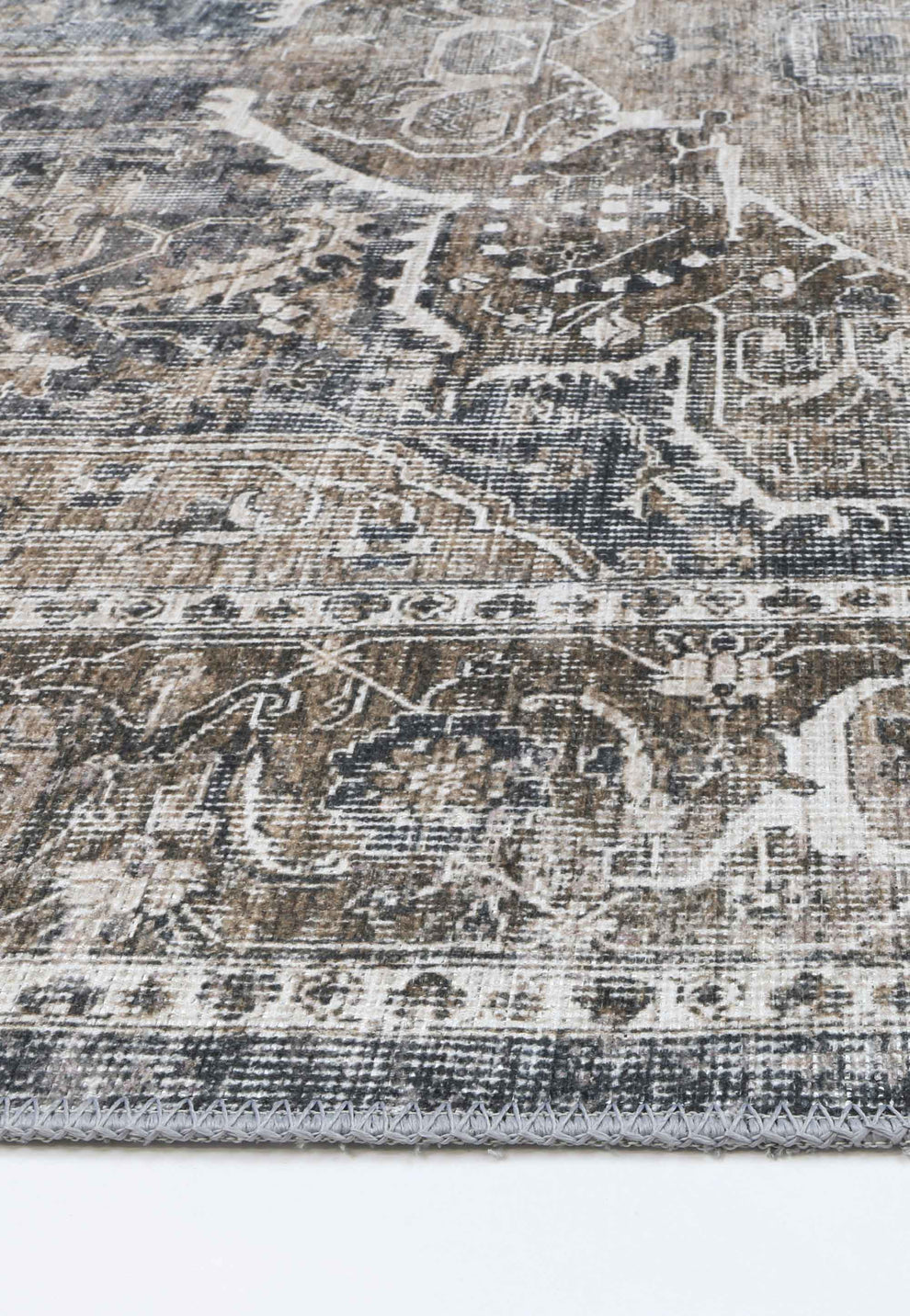 Distressed Vintage Kendra Ash Round Rug The Rug Collective™