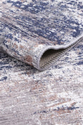 Load image into Gallery viewer, Abstract Border Echo Blue Grey Rug, Folded Back Side
