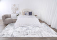 Load image into Gallery viewer, Abstract Evalina Grey Rug in bedroom

