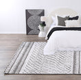 Load image into Gallery viewer, Alma Scandi Silver Rug in bedroom
