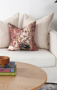 Load image into Gallery viewer, Distressed Vintage Cezanne Terracotta Pillow on sofa
