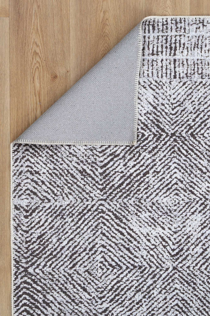 Contemporary Lauro Grey Rug on side fold