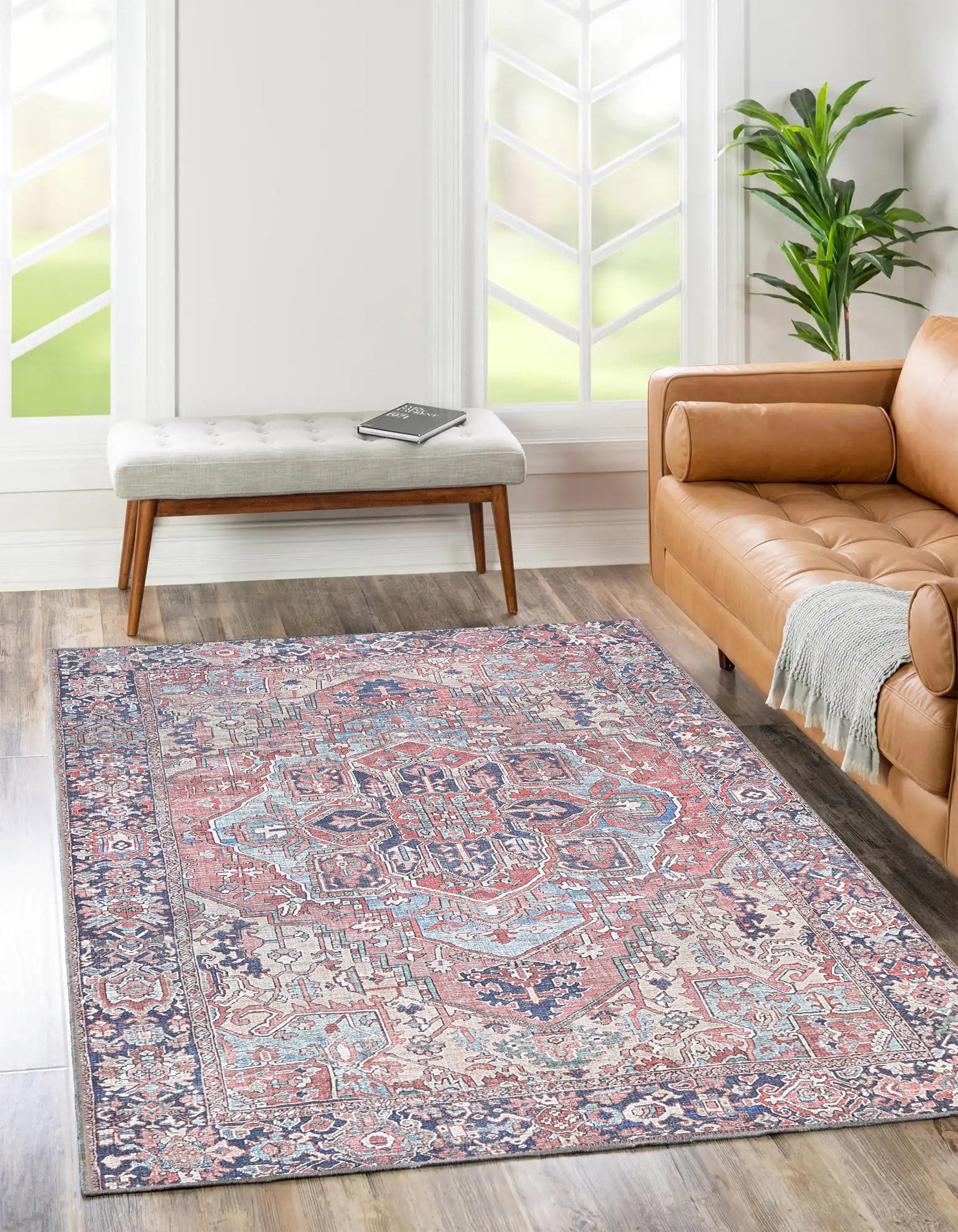 Colette Machine Washable Rug in living room