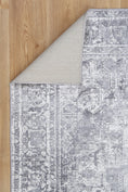 Load image into Gallery viewer, Distressed Vintage Chilaz Grey Rug folded

