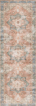 Load image into Gallery viewer, Distressed Vintage Cezanne Terracotta Sky Area Rug size
