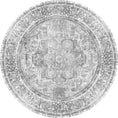 Load image into Gallery viewer, Distressed Vintage Chilaz Grey Round Rug
