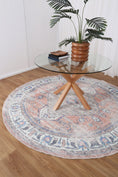 Load image into Gallery viewer, Distressed Vintage Pissarro Terracotta Sky Round Rug
