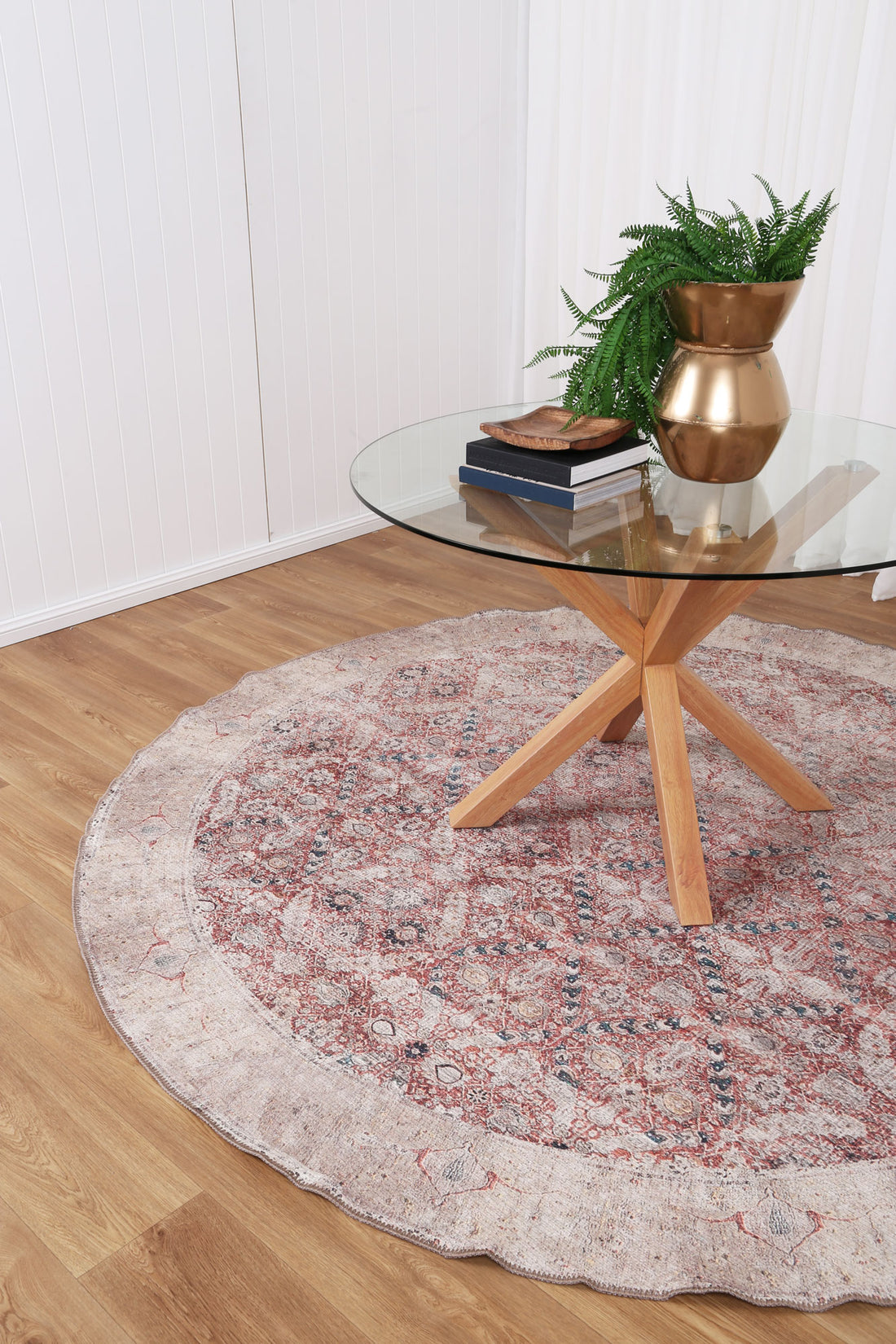 Distressed Vintage Levent Round Rug The Rug Collective™