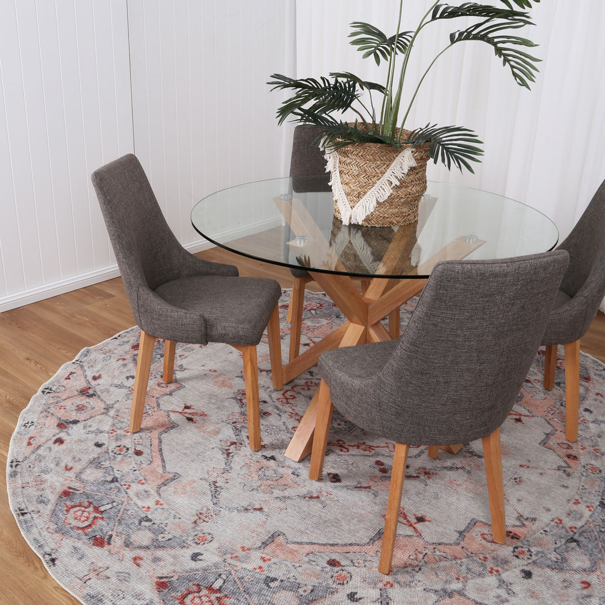 Sauville Blush Multi Round Rug The Rug Collective™