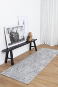 Load image into Gallery viewer, Distressed Vintage Chilaz Grey Runner Rug main
