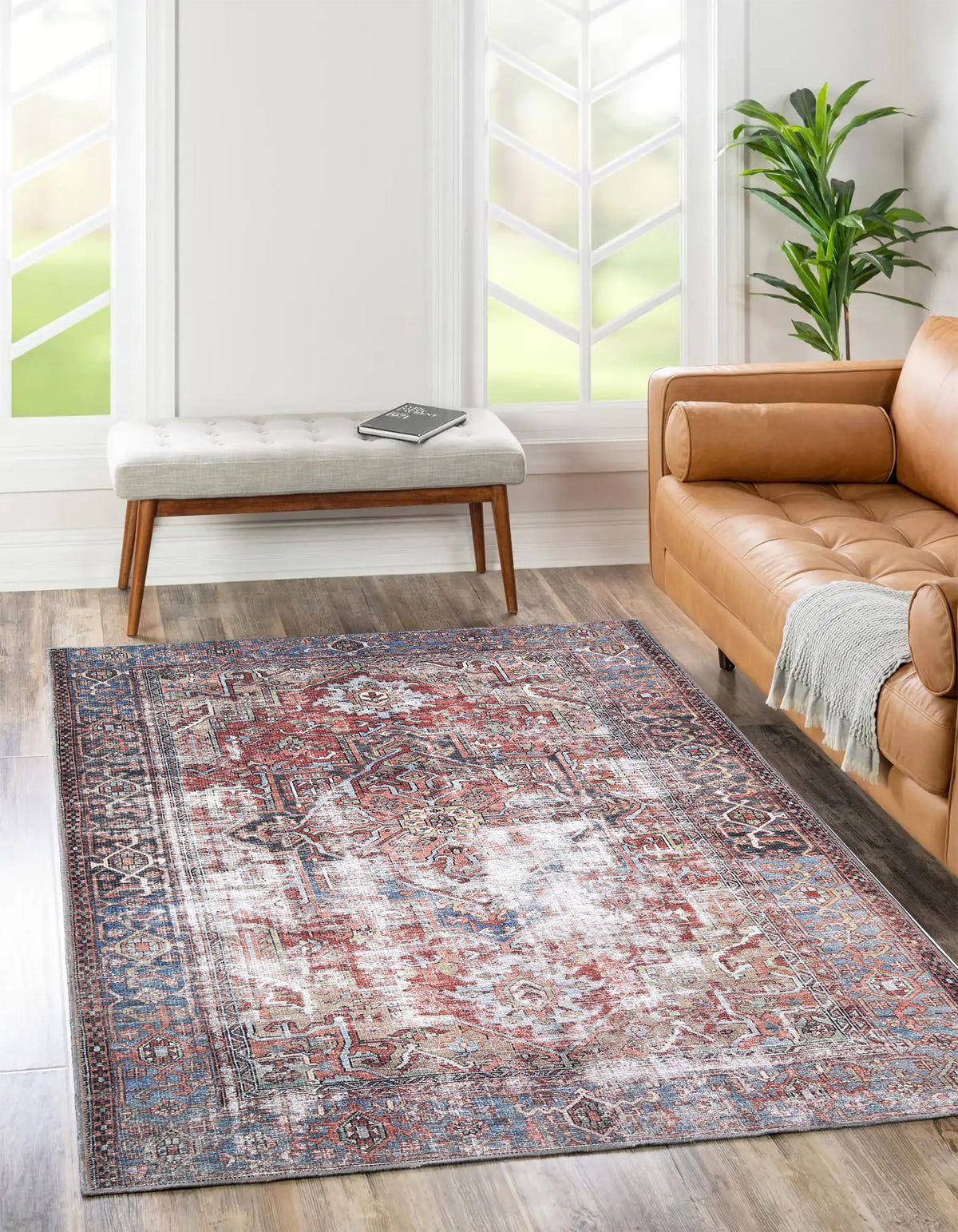 Sophia Heritage Machine Washable in Grey & Red Rug – The Rug Collective™