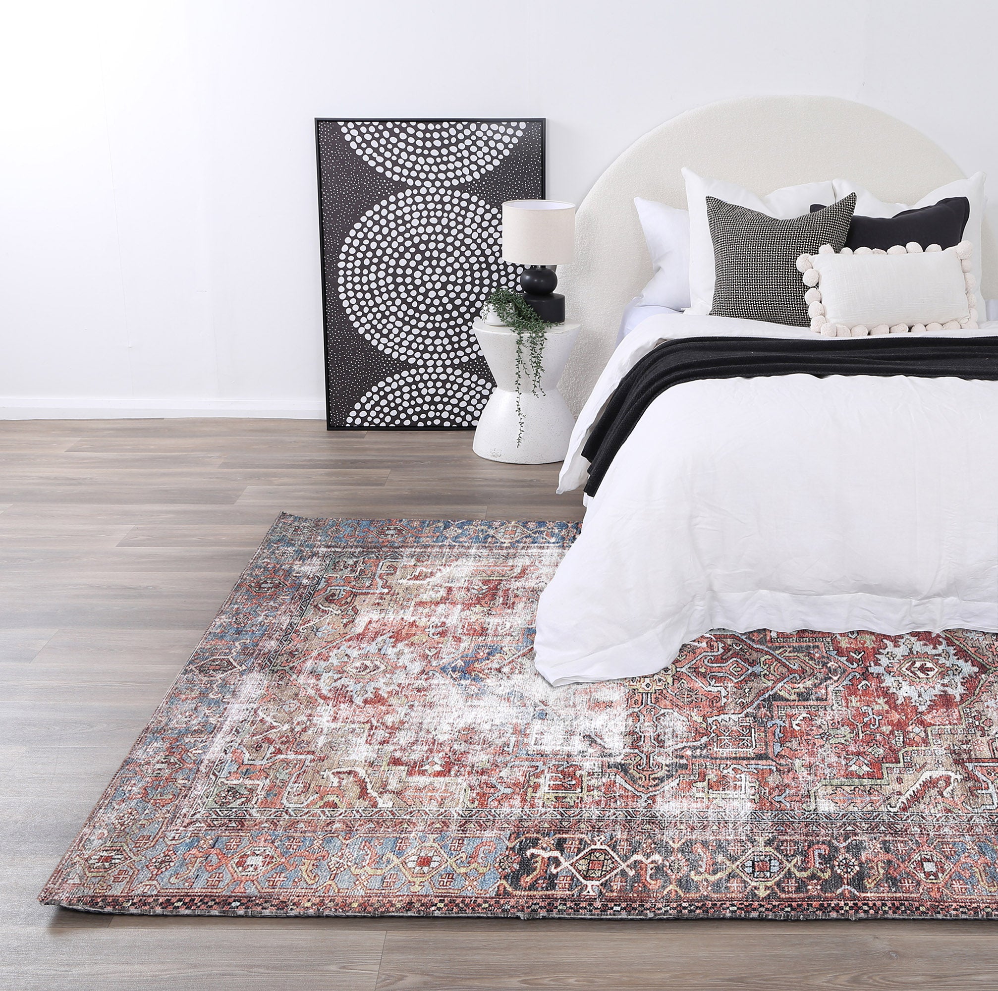 Sophia Heritage Machine Washable in Grey & Red Rug – The Rug