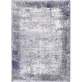 Load image into Gallery viewer, Abstract Border Echo Blue Grey Rug, Back
