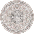 Load image into Gallery viewer, Distressed Vintage Cezanne Blush Round Rug quality
