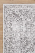 Load image into Gallery viewer, Versailles Winter Gray Rug on side
