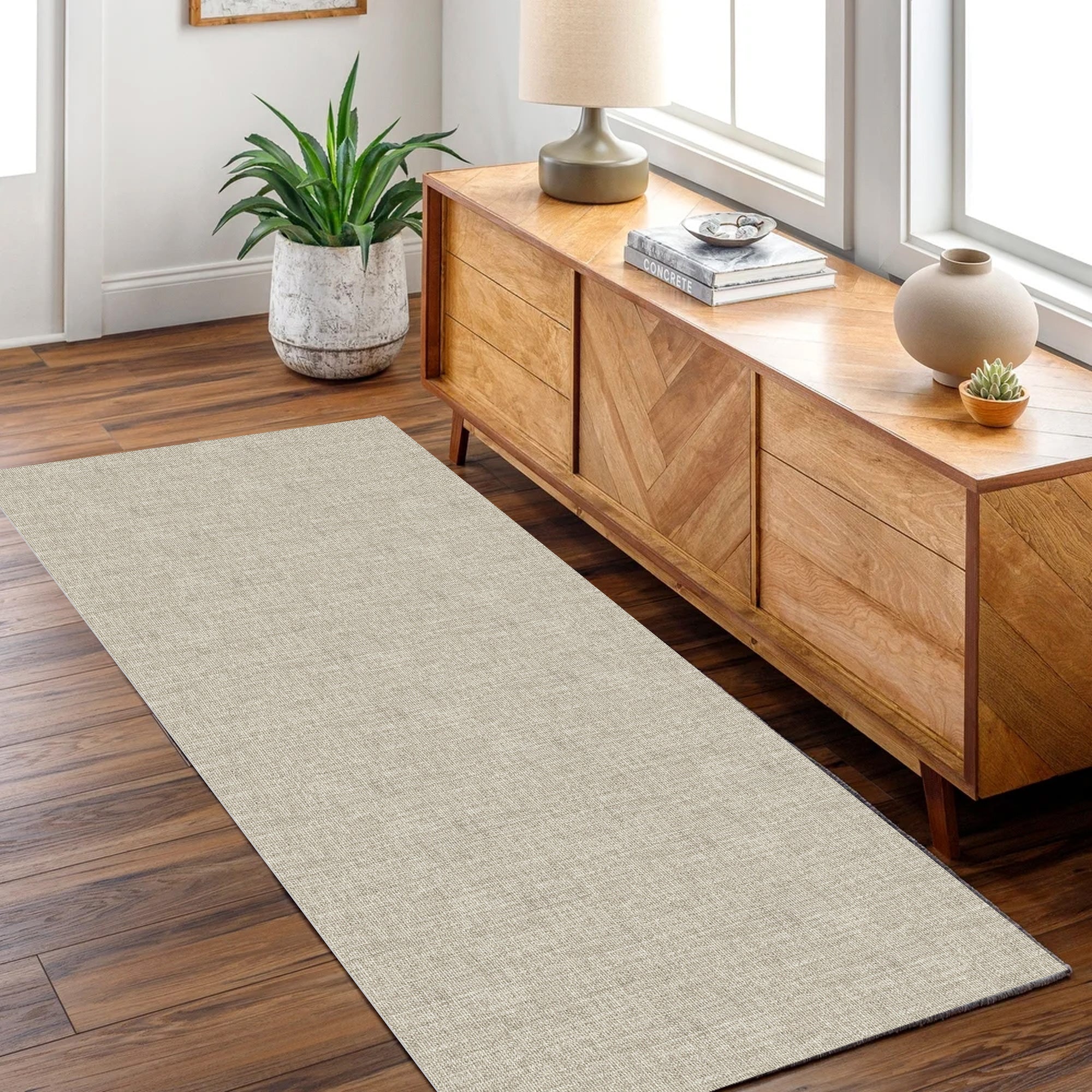 Urban Linen Solid Runner area rugs for living room 