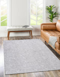 Load image into Gallery viewer, Urban Zinc Solid Area Rug in Living Room

