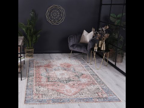 The Rug Collective­™ Distressed Vintage Cezanne Terracotta Sky Area Rug